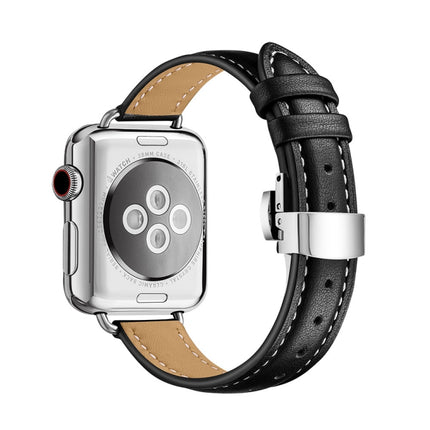Slimming Butterfly Buckle Watchband For Apple Watch Series, 7 41mm / 6&SE&5&4 40mm / 3&2&1 38mm - DealBuddy