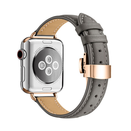 Slimming Butterfly Buckle Watchband For Apple Watch Series, 7 41mm / 6&SE&5&4 40mm / 3&2&1 38mm - DealBuddy