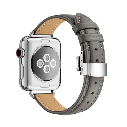 Slimming Butterfly Buckle Watchband For Apple Watch Series, 7 41mm / 6&SE&5&4 40mm / 3&2&1 38mm - DealBuddy