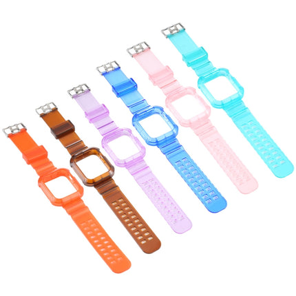 Transparent Watch Band For Apple Watch Series 8&7 45mm / SE 2&6&SE&5&4 44mm / 3&2&1 42mm(Transparent Brown)