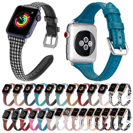 Genuine Leather Watch Band For Apple Watch Series, 7 41mm / 6&SE&5&4 40mm / 3&2&1 38mm, 7 45mm / 6&SE&5&4 44mm / 3&2&1 42mm - DealBuddy