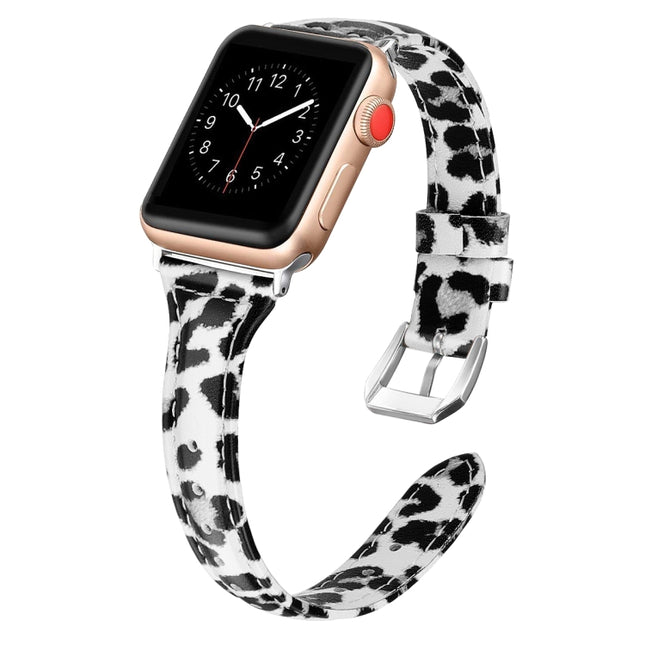 Genuine Leather Watch Band For Apple Watch Series, 7 45mm / 6&SE&5&4 44mm / 3&2&1 42mm, 7 41mm / 6&SE&5&4 40mm / 3&2&1 38mm