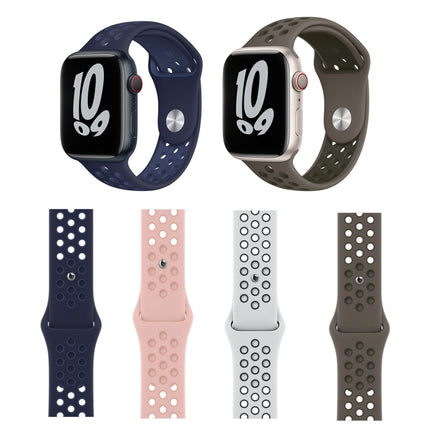 Sport Silicone Watch Band For Apple Watch Series, 7 41mm / 6&SE&5&4 40mm / 3&2&1 38mm, 7 45mm / 6&SE&5&4 44mm / 3&2&1 42mm - DealBuddy
