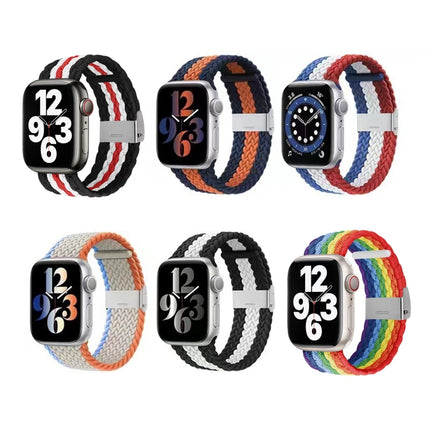 Nylon Braid Watch Band For Apple Watch Series, 7 41mm / 6&SE&5&4 40mm / 3&2&1 38mm - DealBuddy