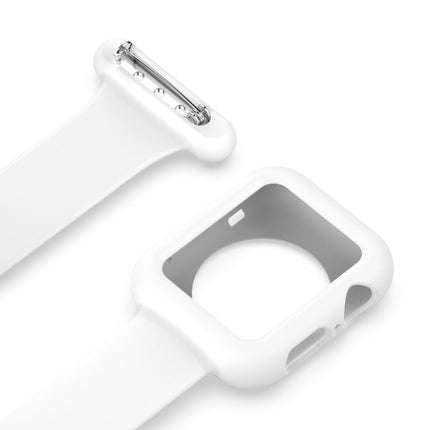 Silicone Nurse Brooch Watch Band Case For Apple Watch Series, 7 41mm / 6&SE&5&4 40mm / 3&2&1 38mm, 7 45mm / 6&SE&5&4 44mm / 3&2&1 42mm - DealBuddy