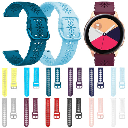 Plum Blossom Hollowed Silicone Watch Band, For Samsung Galaxy Watch4 40/44mm, For Samsung Galaxy Watch4 Classic 42/46mm - DealBuddy