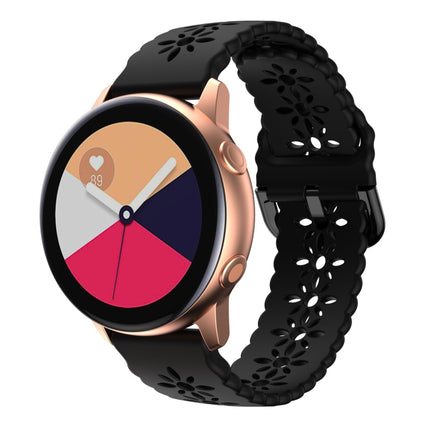 Plum Blossom Hollowed Silicone Watch Band, For Samsung Galaxy Watch4 40/44mm, For Samsung Galaxy Watch4 Classic 42/46mm - DealBuddy