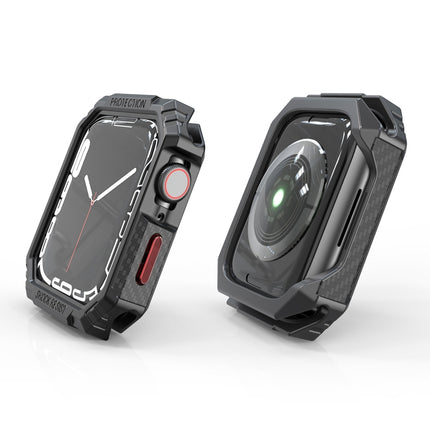 Carbon Fiber Contrast Color Protective Case, For Apple Watch Series 9 / 8 / 7 41mm, For Apple Watch Series 9 / 8 / 7 45mm, For Apple Watch Series 6 & SE & 5 & 4 44mm, For Apple Watch Series 6 & SE & 5 & 4 40mm - DealBuddy