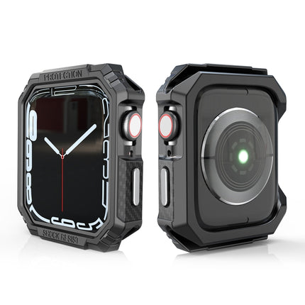 Carbon Fiber Contrast Color Protective Case, For Apple Watch Series 9 / 8 / 7 41mm, For Apple Watch Series 9 / 8 / 7 45mm, For Apple Watch Series 6 & SE & 5 & 4 44mm, For Apple Watch Series 6 & SE & 5 & 4 40mm - DealBuddy