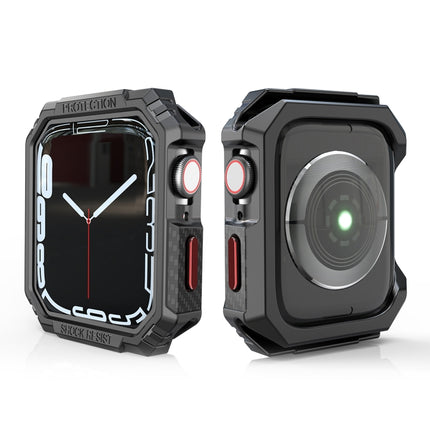 Carbon Fiber Contrast Color Protective Case, For Apple Watch Series 9 / 8 / 7 41mm, For Apple Watch Series 9 / 8 / 7 45mm, For Apple Watch Series 6 & SE & 5 & 4 44mm, For Apple Watch Series 6 & SE & 5 & 4 40mm - DealBuddy
