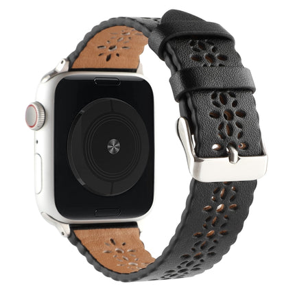 Hollow Genuine Leather Watch Band For Apple Watch Series, 7 41mm / 6&SE&5&4 40mm / 3&2&1 38mm, 7 45mm / 6&SE&5&4 44mm / 3&2&1 42mm - DealBuddy