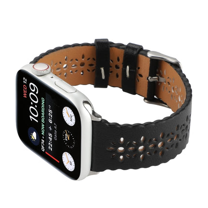 Hollow Genuine Leather Watch Band For Apple Watch Series, 7 41mm / 6&SE&5&4 40mm / 3&2&1 38mm, 7 45mm / 6&SE&5&4 44mm / 3&2&1 42mm - DealBuddy