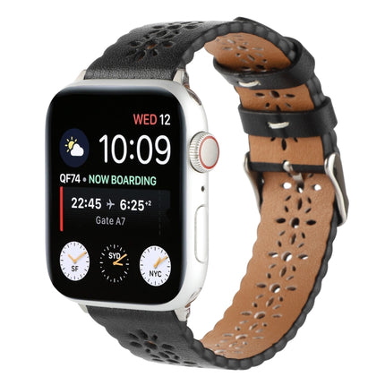 Hollow Genuine Leather Watch Band For Apple Watch Series, 7 41mm / 6&SE&5&4 40mm / 3&2&1 38mm, 7 45mm / 6&SE&5&4 44mm / 3&2&1 42mm - DealBuddy