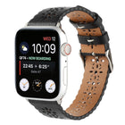 Hollow Genuine Leather Watch Band For Apple Watch Series, 7 41mm / 6&SE&5&4 40mm / 3&2&1 38mm, 7 45mm / 6&SE&5&4 44mm / 3&2&1 42mm - DealBuddy
