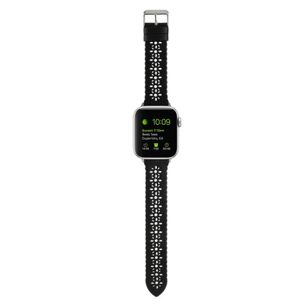 Hollow Genuine Leather Watch Band For Apple Watch Series, 7 41mm / 6&SE&5&4 40mm / 3&2&1 38mm, 7 45mm / 6&SE&5&4 44mm / 3&2&1 42mm - DealBuddy