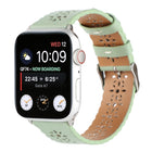 Hollow Genuine Leather Watch Band For Apple Watch Series, 7 41mm / 6&SE&5&4 40mm / 3&2&1 38mm, 7 45mm / 6&SE&5&4 44mm / 3&2&1 42mm - DealBuddy