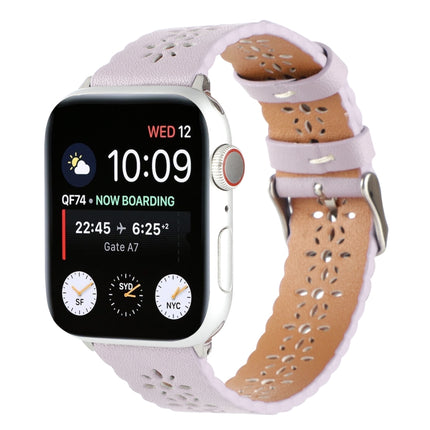 Hollow Genuine Leather Watch Band For Apple Watch Series, 7 41mm / 6&SE&5&4 40mm / 3&2&1 38mm, 7 45mm / 6&SE&5&4 44mm / 3&2&1 42mm - DealBuddy