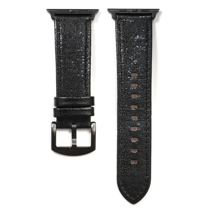Glitter Genuine Leather Watch Band For Apple Watch Series, 7 41mm / 6&SE&5&4 40mm / 3&2&1 38mm, 7 45mm / 6&SE&5&4 44mm / 3&2&1 42mm - DealBuddy