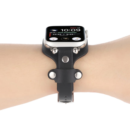 Bracelet Genuine Leather Watch Band For Apple Watch Series, 7 41mm / 6&SE&5&4 40mm / 3&2&1 38mm, 7 45mm / 6&SE&5&4 44mm / 3&2&1 42mm - DealBuddy