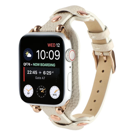 Bracelet Genuine Leather Watch Band For Apple Watch Series, 7 41mm / 6&SE&5&4 40mm / 3&2&1 38mm, 7 45mm / 6&SE&5&4 44mm / 3&2&1 42mm - DealBuddy