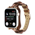 Bracelet Genuine Leather Watch Band For Apple Watch Series, 7 41mm / 6&SE&5&4 40mm / 3&2&1 38mm, 7 45mm / 6&SE&5&4 44mm / 3&2&1 42mm - DealBuddy