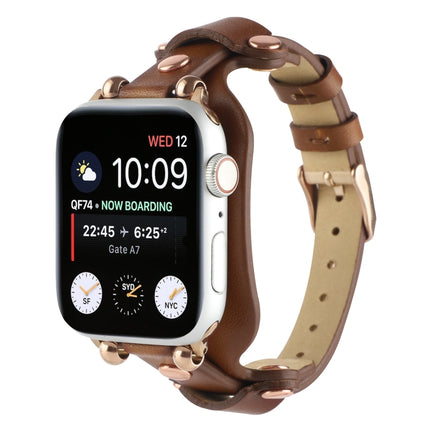 Bracelet Genuine Leather Watch Band For Apple Watch Series, 7 41mm / 6&SE&5&4 40mm / 3&2&1 38mm, 7 45mm / 6&SE&5&4 44mm / 3&2&1 42mm - DealBuddy