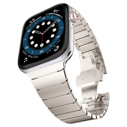 One-bead Steel Butterfly Buckle Watch Band For Apple Watch Series