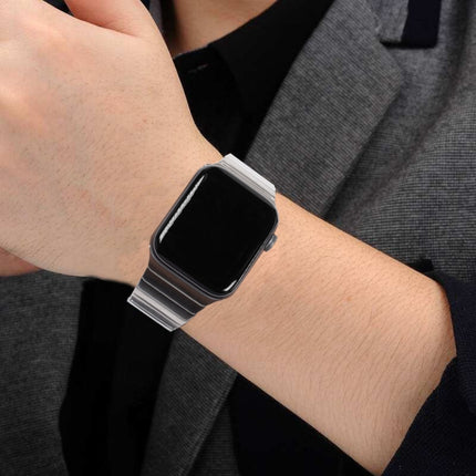 One-bead Steel Butterfly Buckle Watch Band For Apple Watch Series