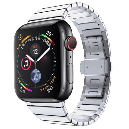 One-bead Steel Butterfly Buckle Watch Band For Apple Watch Series