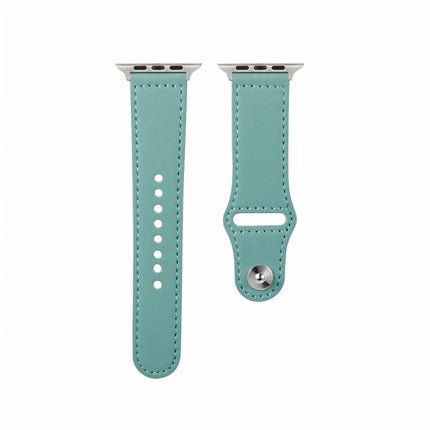 Nail Silver Buckle Leather Watch Band For Apple Watch Series, 7 41mm / 6&SE&5&4 40mm / 3&2&1 38mm, 7 45mm / 6&SE&5&4 44mm / 3&2&1 42mm - DealBuddy