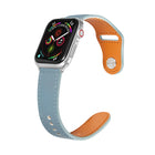 Nail Silver Buckle Leather Watch Band For Apple Watch Series