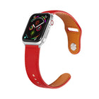 Nail Silver Buckle Leather Watch Band For Apple Watch Series