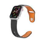 Nail Silver Buckle Leather Watch Band For Apple Watch Series, 7 41mm / 6&SE&5&4 40mm / 3&2&1 38mm, 7 45mm / 6&SE&5&4 44mm / 3&2&1 42mm - DealBuddy