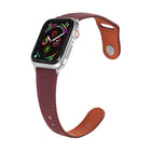 Nail Silver Buckle Leather Watch Band For Apple Watch Series