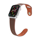 Nail Silver Buckle Leather Watch Band For Apple Watch Series