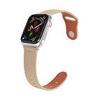 Nail Silver Buckle Leather Watch Band For Apple Watch Series