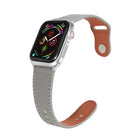 Nail Silver Buckle Leather Watch Band For Apple Watch Series