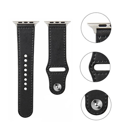 Nail Silver Buckle Leather Watch Band For Apple Watch Series, 7 41mm / 6&SE&5&4 40mm / 3&2&1 38mm, 7 45mm / 6&SE&5&4 44mm / 3&2&1 42mm - DealBuddy