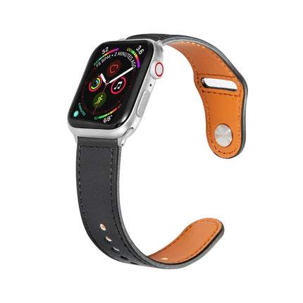 Nail Silver Buckle Leather Watch Band For Apple Watch Series, 7 41mm / 6&SE&5&4 40mm / 3&2&1 38mm, 7 45mm / 6&SE&5&4 44mm / 3&2&1 42mm - DealBuddy