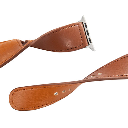 Nail Silver Buckle Leather Watch Band For Apple Watch Series