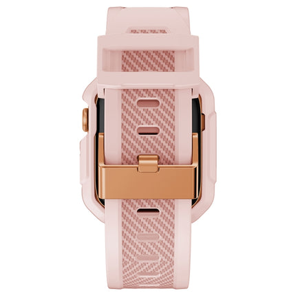 Integrated Carbon Fiber Pattern Silicone Watch Band For Apple Watch Series