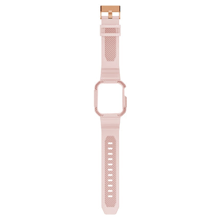 Integrated Carbon Fiber Pattern Silicone Watch Band For Apple Watch Series, 7 41mm / 6&SE&5&4 40mm / 3&2&1 38mm, 7 45mm / 6&SE&5&4 44mm / 3&2&1 42mm - DealBuddy