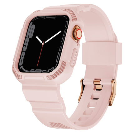 Integrated Carbon Fiber Pattern Silicone Watch Band For Apple Watch Series, 7 41mm / 6&SE&5&4 40mm / 3&2&1 38mm, 7 45mm / 6&SE&5&4 44mm / 3&2&1 42mm - DealBuddy