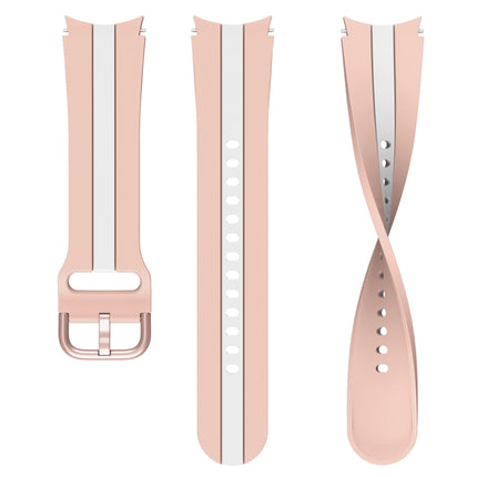 For Samsung Galaxy Watch4 40/44mm / Watch4 Classic 42/46mm Three Vertical Stripes Two-color Silicone Watch Band - DealBuddy