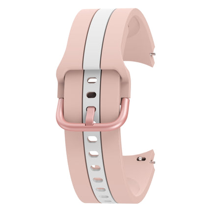For Samsung Galaxy Watch4 40/44mm / Watch4 Classic 42/46mm Three Vertical Stripes Two-color Silicone Watch Band - DealBuddy