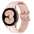 For Samsung Galaxy Watch4 40/44mm / Watch4 Classic 42/46mm Three Vertical Stripes Two-color Silicone Watch Band - DealBuddy