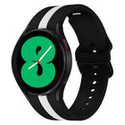 For Samsung Galaxy Watch4 40/44mm / Watch4 Classic 42/46mm Three Vertical Stripes Two-color Silicone Watch Band - DealBuddy