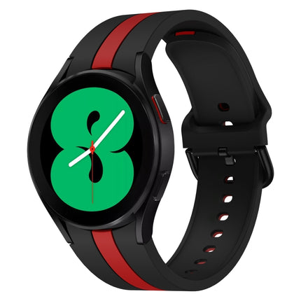 For Samsung Galaxy Watch4 40/44mm / Watch4 Classic 42/46mm Three Vertical Stripes Two-color Silicone Watch Band - DealBuddy