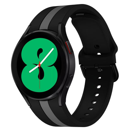 For Samsung Galaxy Watch4 40/44mm / Watch4 Classic 42/46mm Three Vertical Stripes Two-color Silicone Watch Band - DealBuddy