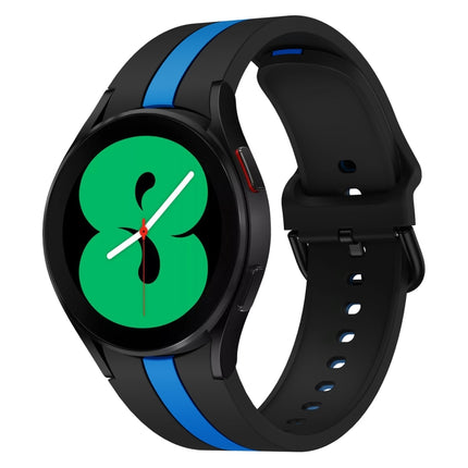 For Samsung Galaxy Watch4 40/44mm / Watch4 Classic 42/46mm Three Vertical Stripes Two-color Silicone Watch Band